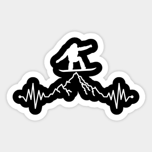 Awesome Snowboarder Heartbeat Snowboarding Sticker